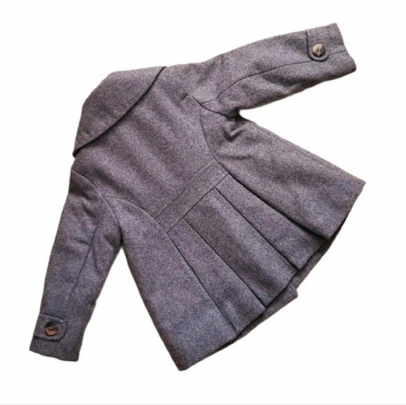 Old Navy Toddler Girls Wool Blend Double Breasted Pleated Back Peacoat. - Picture 2 of 8